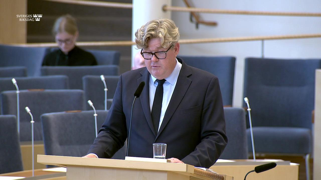 Stillbild från Interpellationsdebatt: Regeringens syn på att förändra ordningslagen