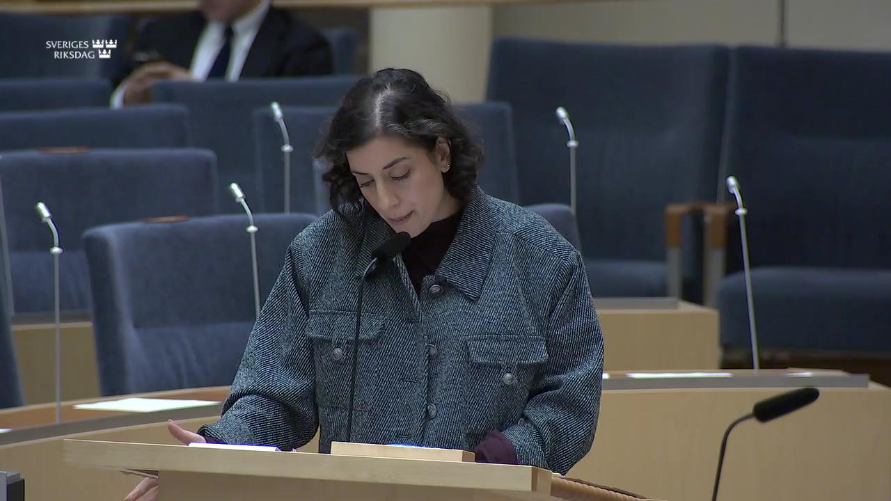 Stillbild från Interpellationsdebatt, Avskrivning av utredning om minoritetsspråk