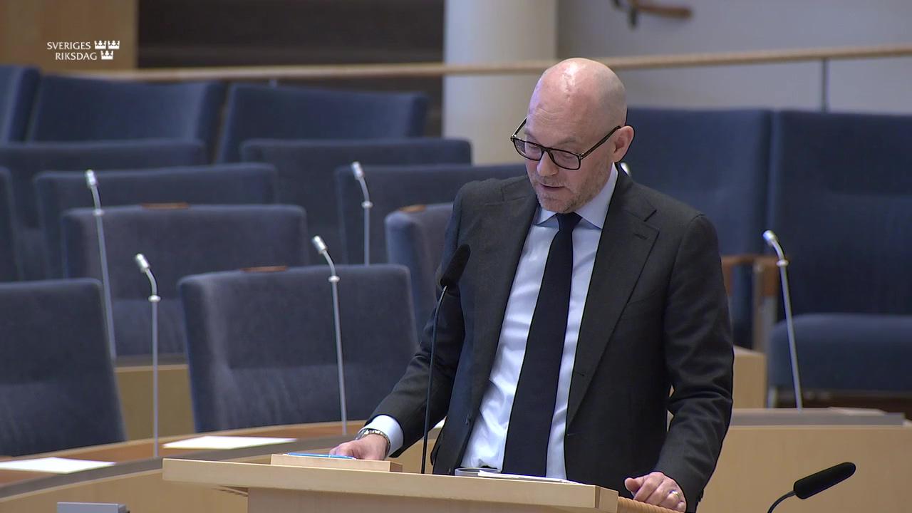 Still from Interpellationsdebatt, Oanvända klimatstöd