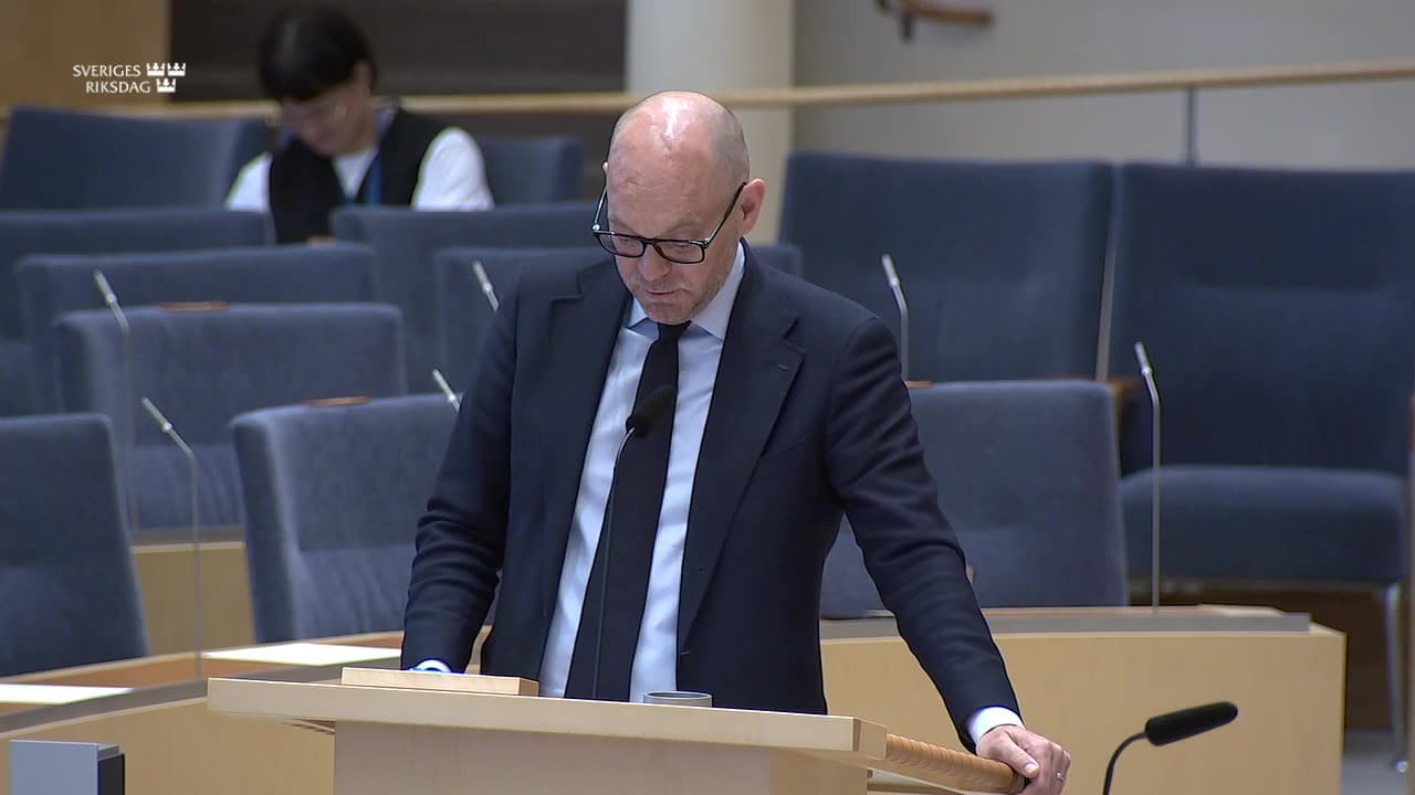 Stillbild från Interpellationsdebatt, Möjligheter att överklaga beslut om jakt