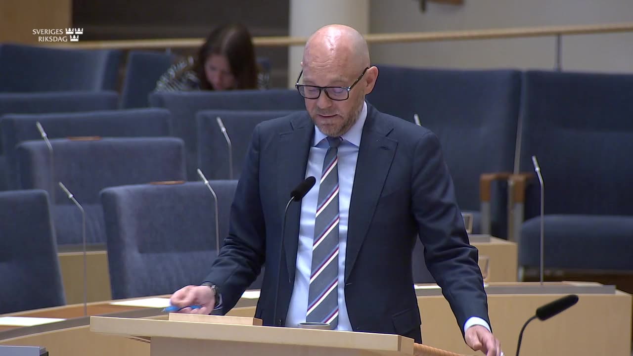 Stillbild från Interpellationsdebatt, Arbetsmarknadspolitik