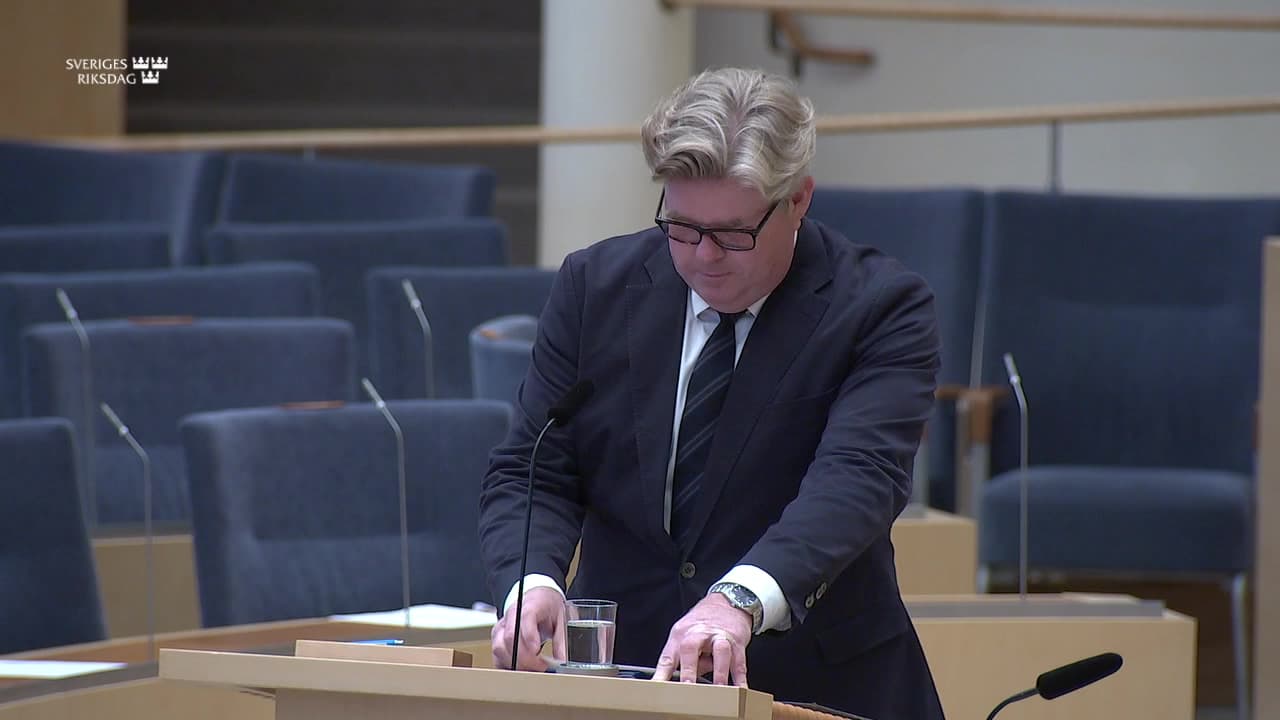 Stillbild från Interpellationsdebatt, Samtyckeslagens tillämpning och rättssäkerhet