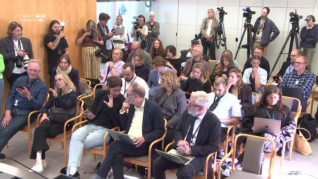 Stillbild från Presskonferens, Pressträff med talman Andreas Norlén