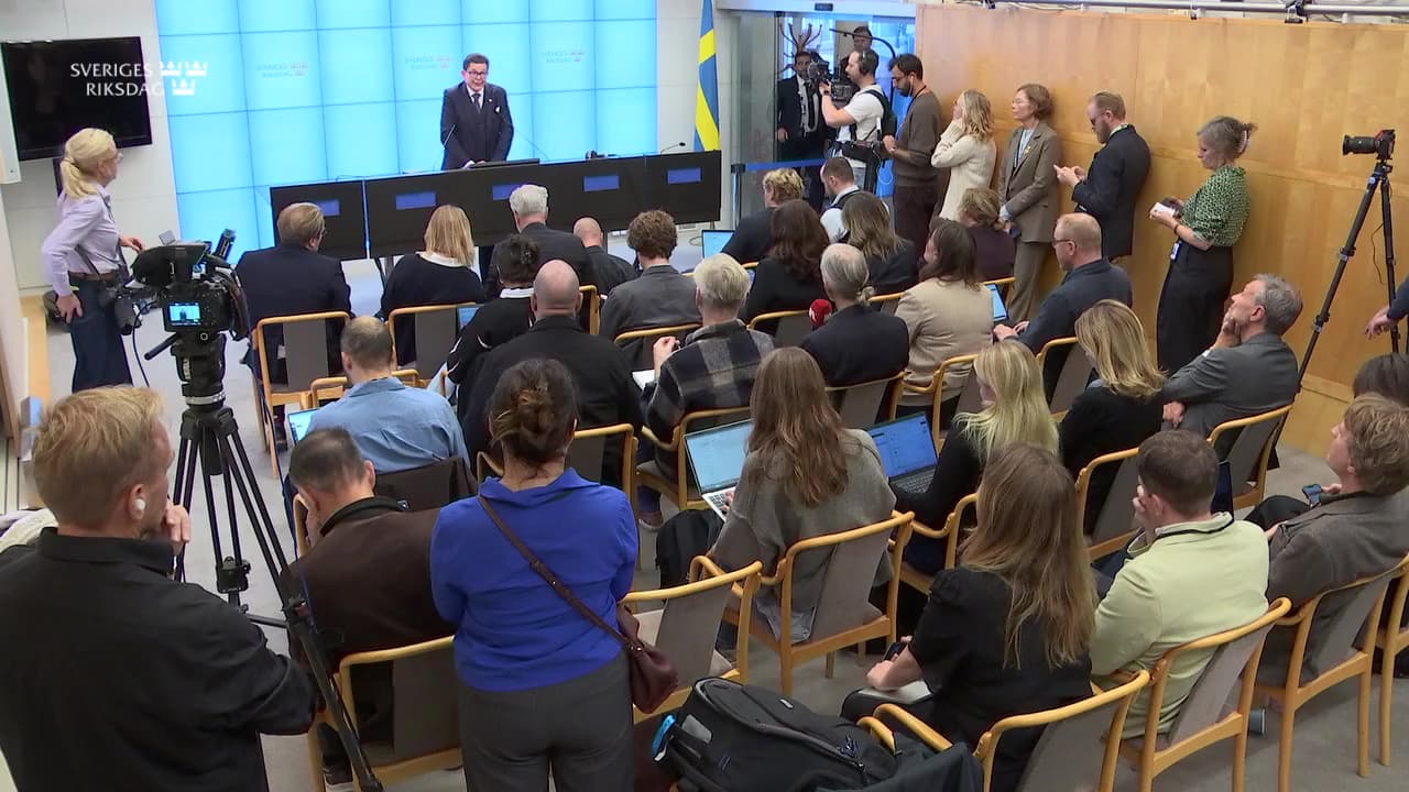 Stillbild från Presskonferens, Pressträff med talman Andreas Norlén