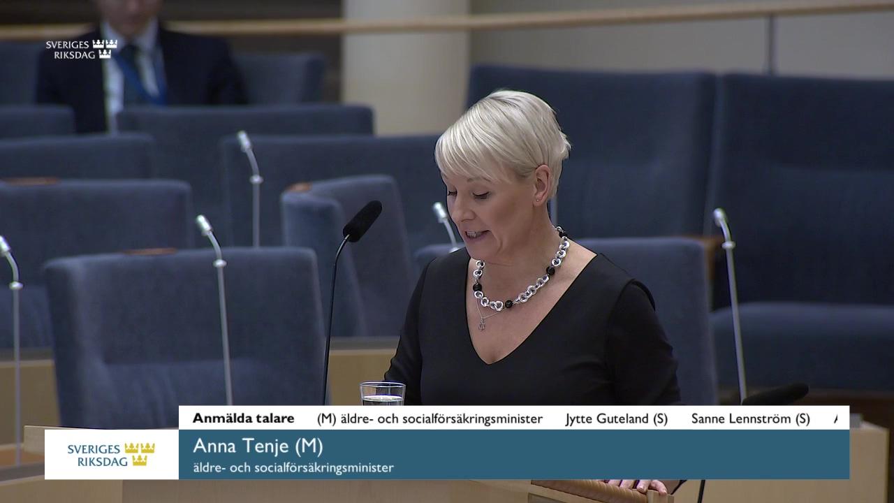 Stillbild från Interpellationsdebatt, Majblommans rapport