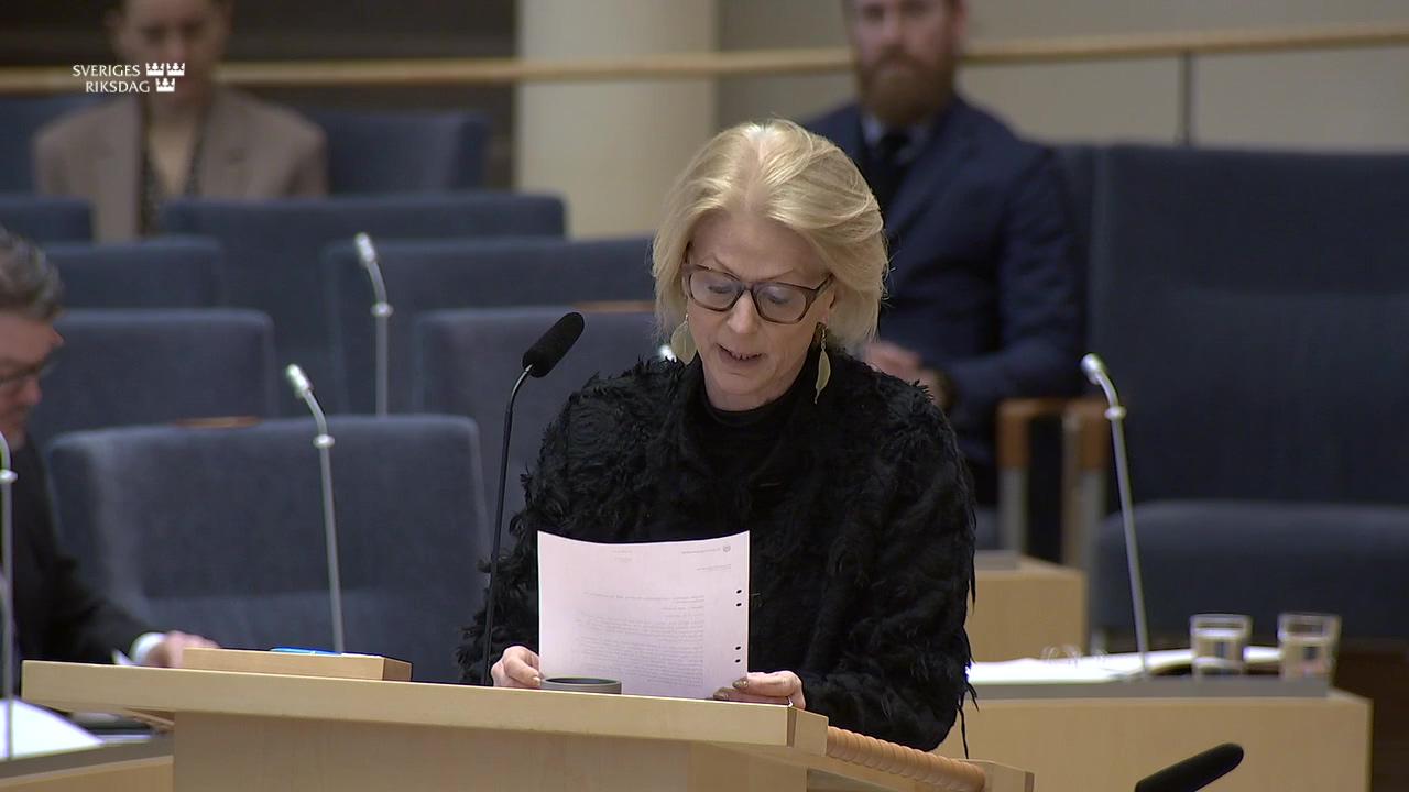 Stillbild från Interpellationsdebatt, Redovisning av budgeteffekter