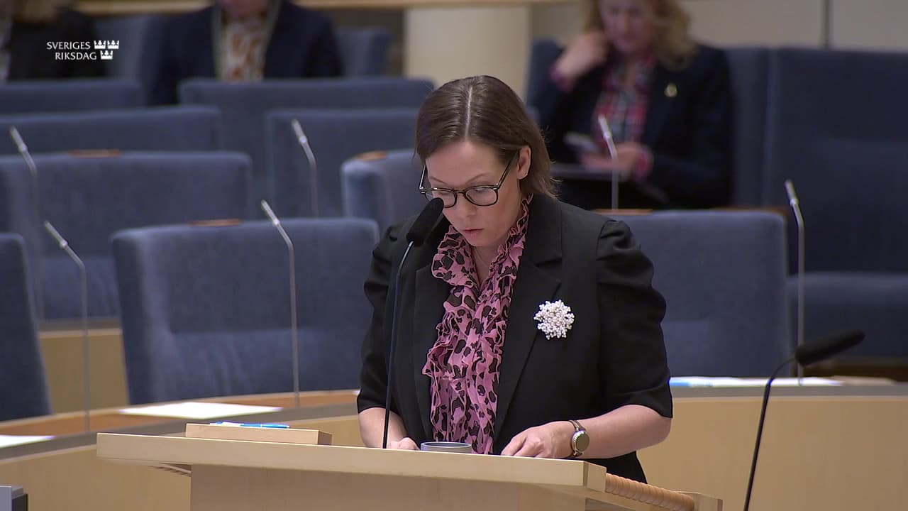 Stillbild från Interpellationsdebatt, Israels nyligen antagna lagar om dödsstraff