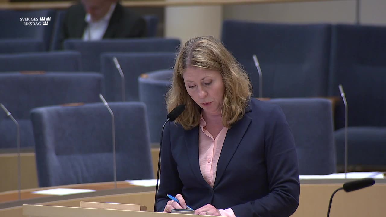Still from Interpellationsdebatt, Regeringens arbete med sällsynta hälsotillstånd